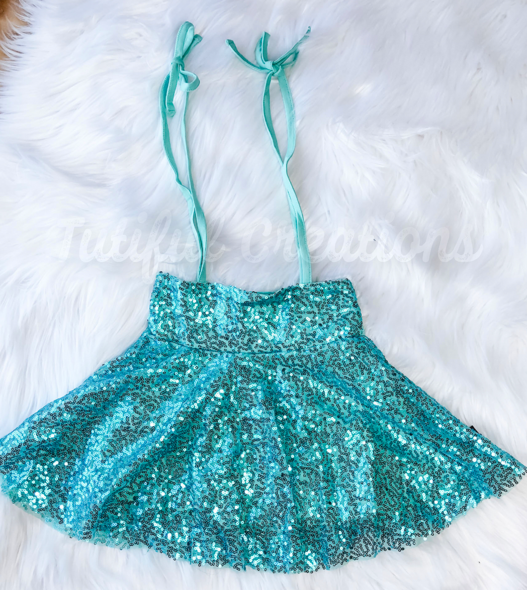 Ready to ship) Aqua Sequin skirt ...